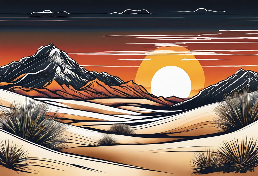 Desert sunset tattoo idea