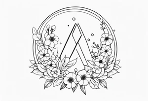 Gemini sign with flowers tattoo idea