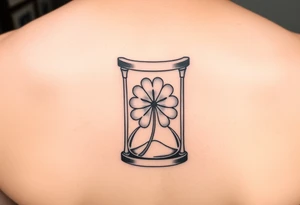 4 leaf clover growing in a hourglass tattoo idea