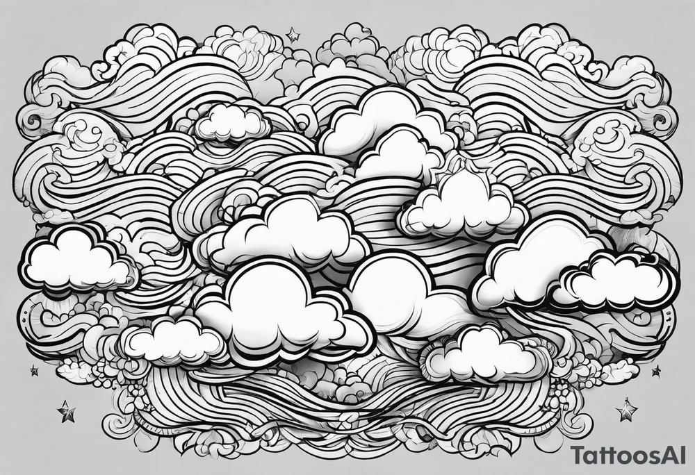 clouds repeating pattern tattoo idea
