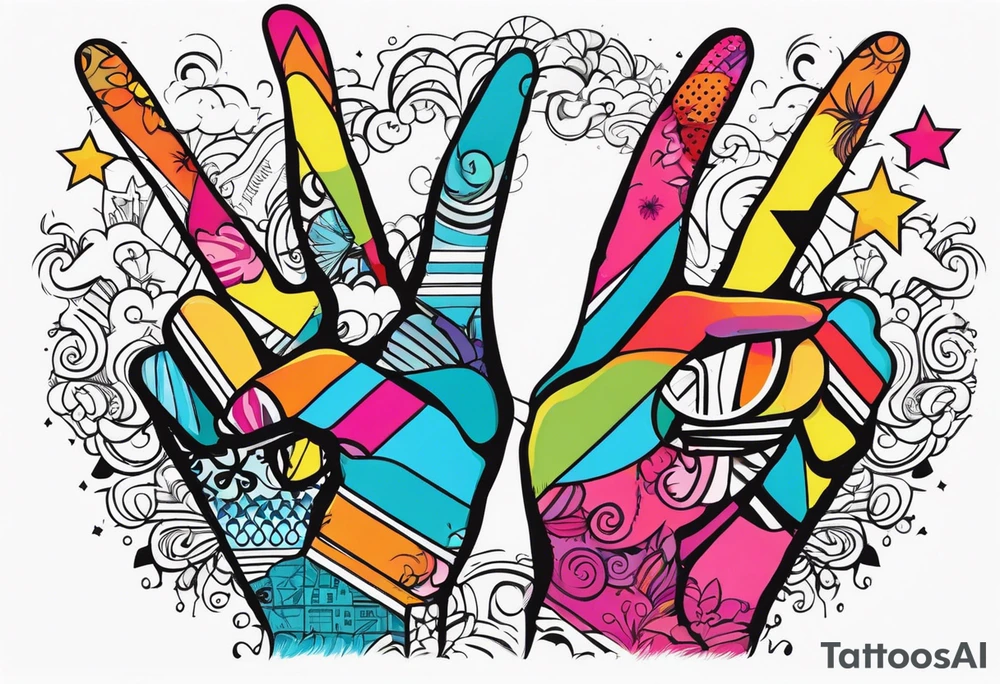 hands, peace sign tattoo idea