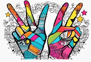 hands, peace sign tattoo idea