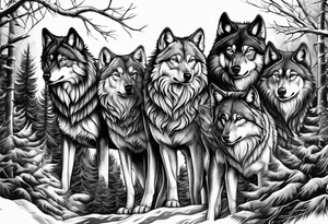 Wolf pack tattoo idea