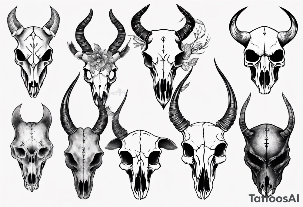 realistic animal skull tattoo idea