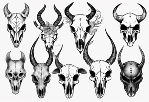 realistic animal skull tattoo idea