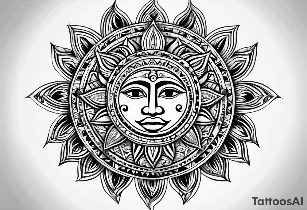 Taino Tribal sun tattoo idea