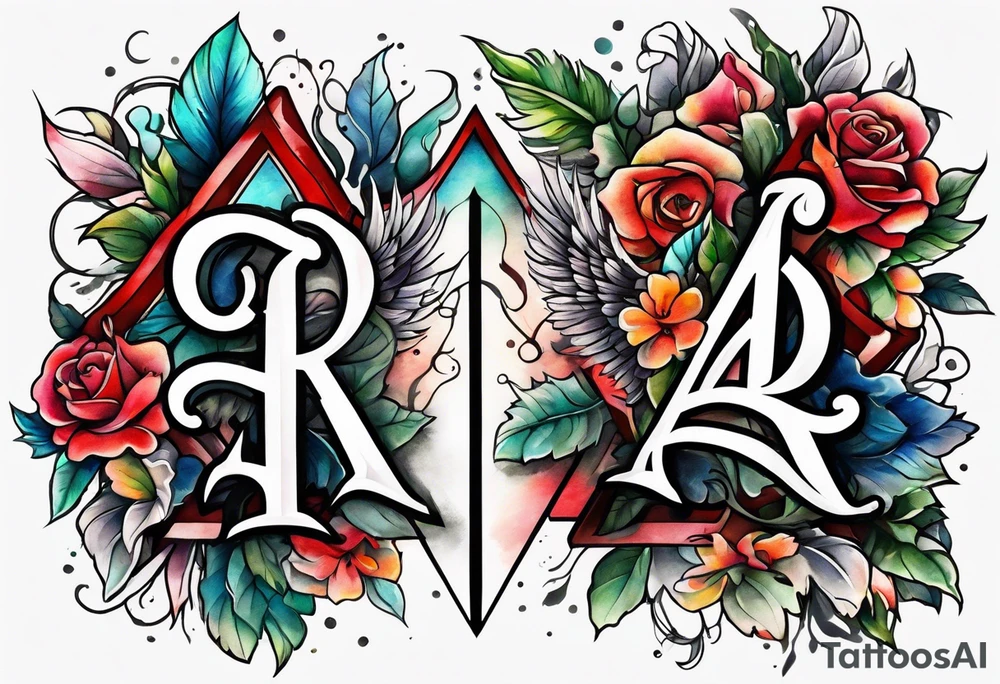 the letters A and R tattoo idea