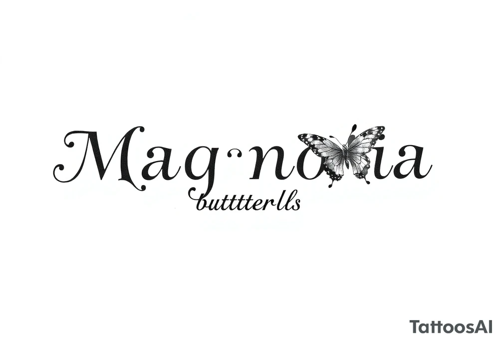 Magnolia flower, butterfly tattoo idea