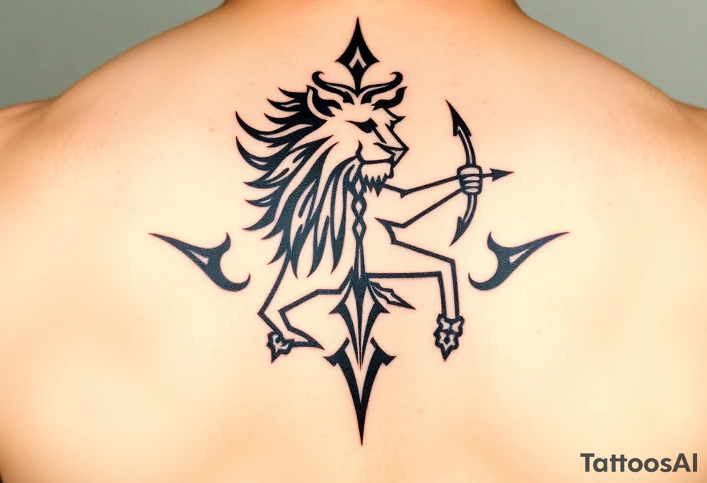 Leo zodiac sign and Sagittarius together tattoo idea