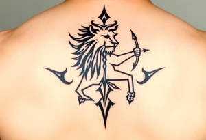 Leo zodiac sign and Sagittarius together tattoo idea
