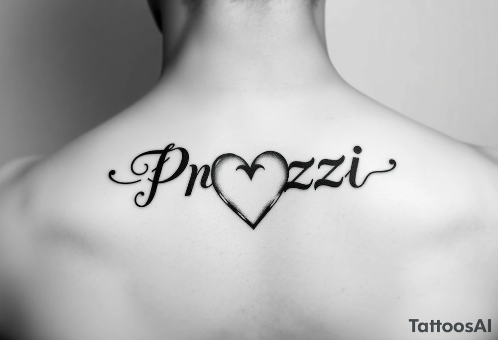 The name prezzi with heart tattoo idea