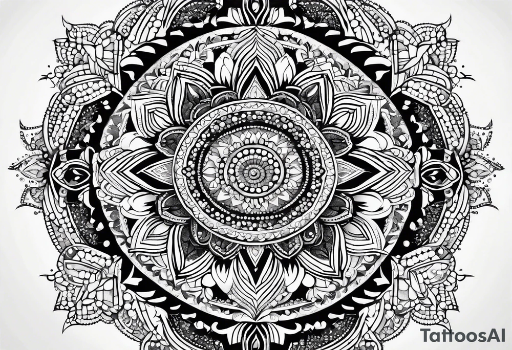 mandala made of dots tattoo idea