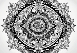 mandala made of dots tattoo idea