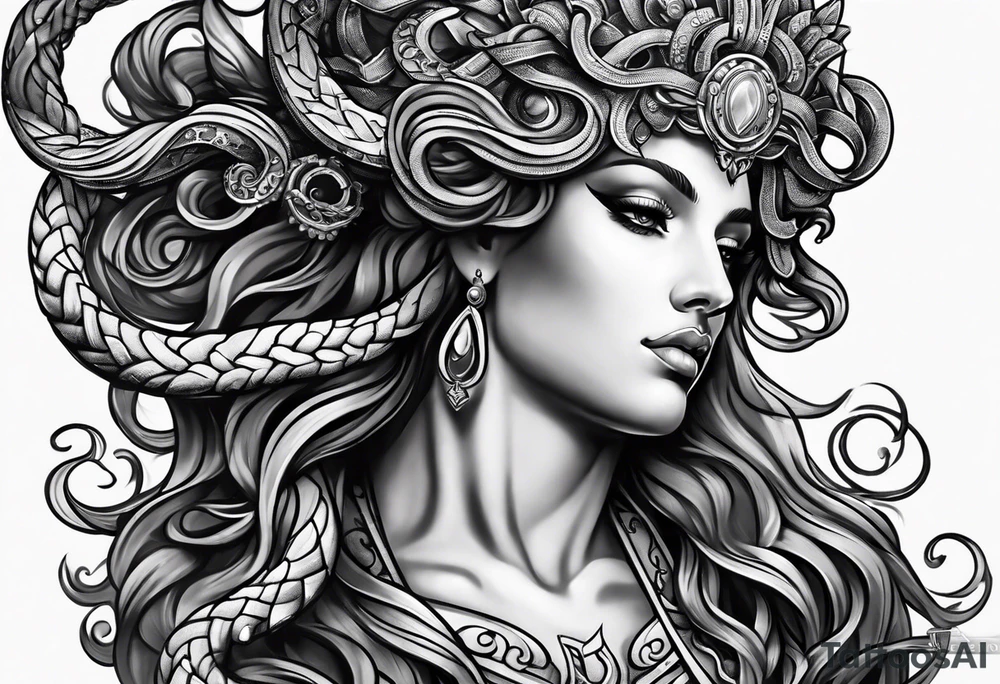 Medusa tattoo on arm for mens tattoo idea