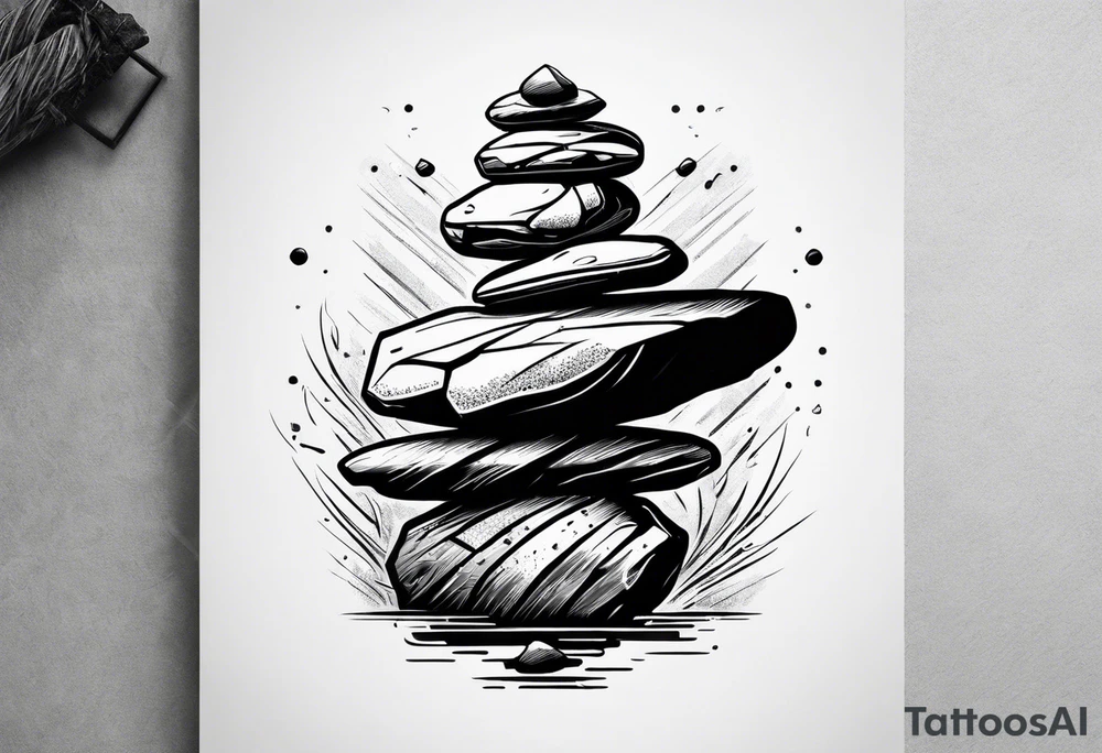 Rocks balancing on top of each other tattoo idea