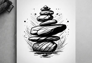 Rocks balancing on top of each other tattoo idea
