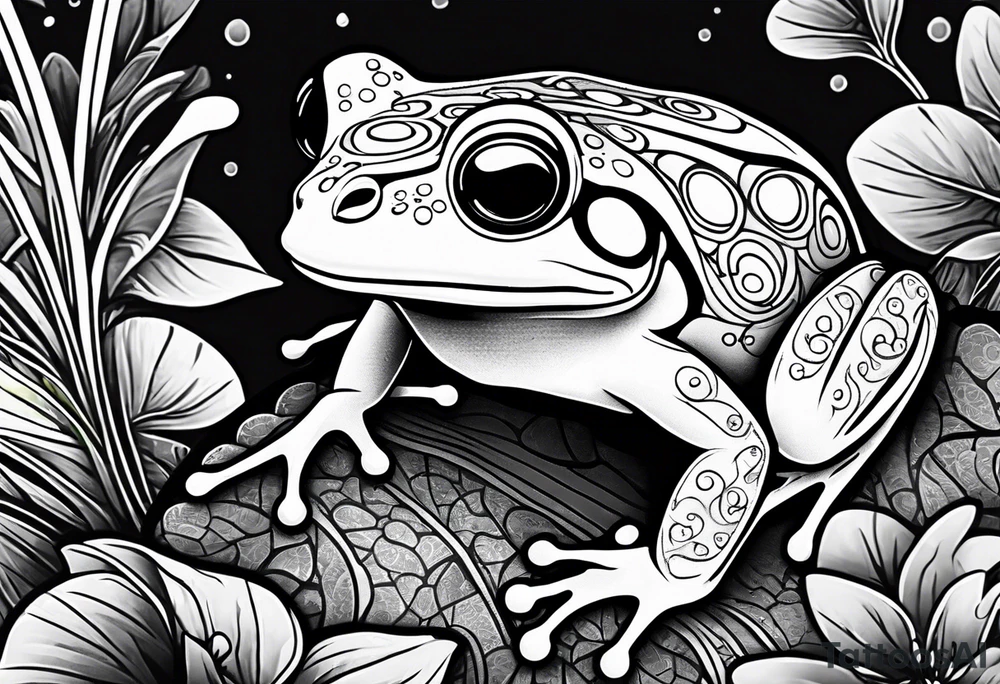 a psychedelic frog tattoo idea