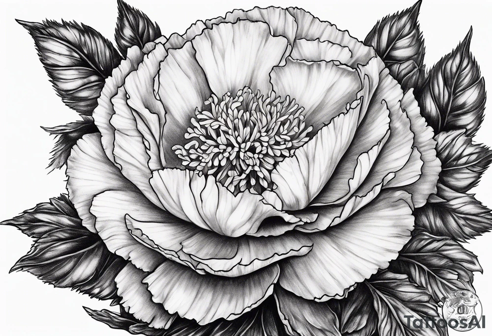 Carnation moon tattoo idea