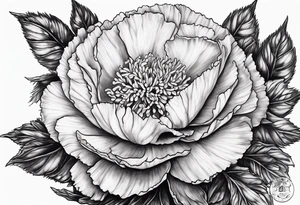 Carnation moon tattoo idea