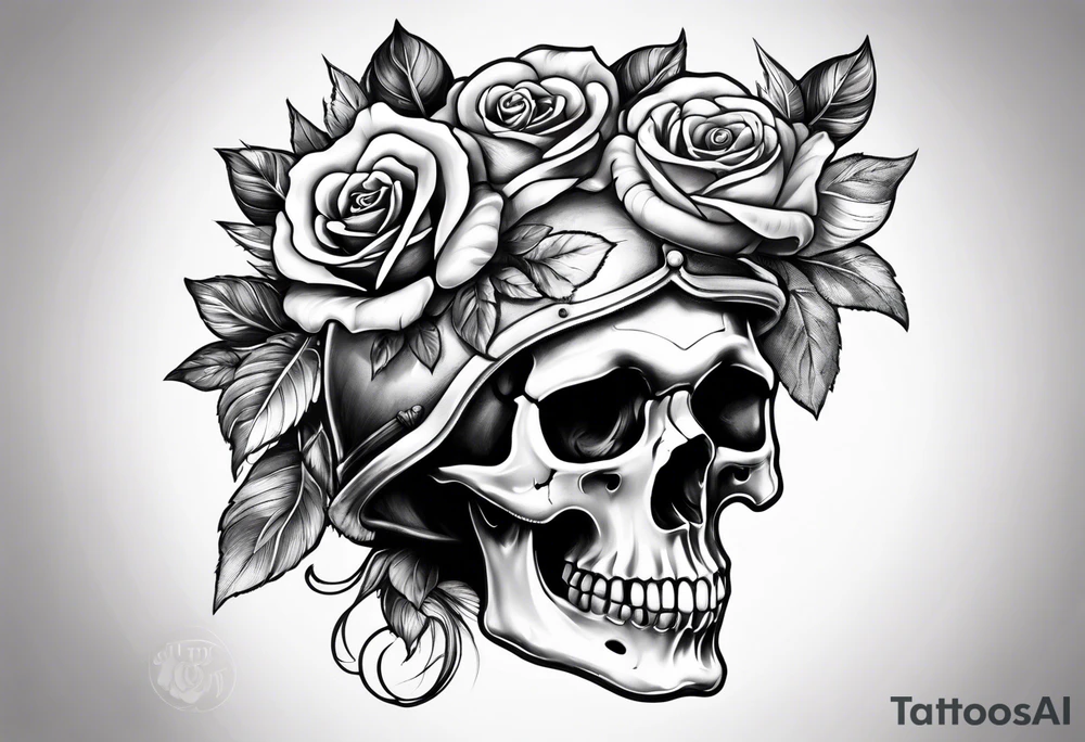 Alexander the Great skull and rose tattoo idea