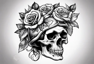Alexander the Great skull and rose tattoo idea