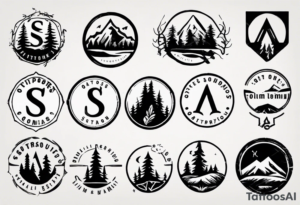 A logo for an outdoors company that includes an "S" and an "M" tattoo idea