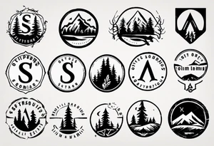 A logo for an outdoors company that includes an "S" and an "M" tattoo idea