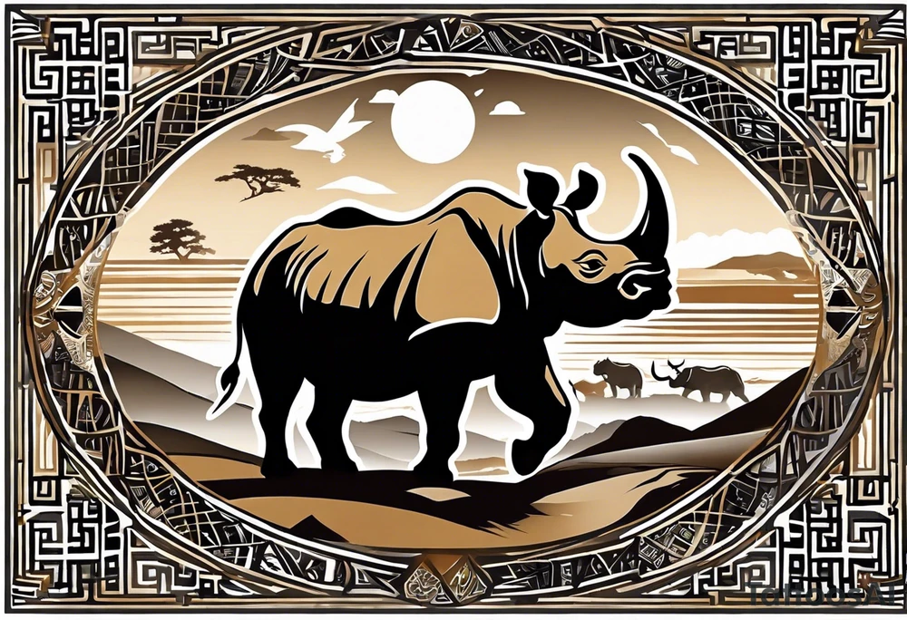 Embedded in the ink of my tattoo lies a tapestry of profound symbolism, each element weaving together the essence of who I am and the journey I've traveled. At its core, Africa, my homeland, is not just a place but a reminder of my roots and the constant understanding of my origin. The steadfast rhino embodies resilience, a trait inherent in both my spirit and the enduring love I share with my husband, a rarity as precious as the rhino itself on the African plains. The tent symbolizes our shared love for adventure and the thrill of the unknown, our souls craving the wild beauty of the outdoors and the serenity of camping under the stars. The protea, nestled among the imagery, speaks of cherished secrets shared between us, a bond as sacred as the African wilderness. Etched alongside, the heart intertwined with the initials of our beloved children, a testament to the boundless love that fills our family's embrace. Just as the sun rises unfailingly, so does the enduring love symbolized by the star, a guiding light that forever illuminates my path. The lotus, a symbol of rebirth, marks the turning of chapters and the endless cycle of renewal in our lives. Anchoring it all is the cross, a steadfast symbol of our unwavering faith in Christianity, the very foundation upon which our love and life are built. Together, this tattoo encapsulates the journey of love, resilience, faith, and adventure that defines my story, a living testament to the beauty of life's intricate tapestry. tattoo idea