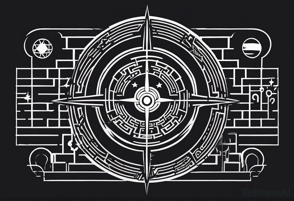 Bell, Maze, tracks, North Star, Graveyard, Mask, Eternal, Rewind, tattoo idea