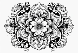 Infinity symbol with March, April June November December birth flowers tattoo idea