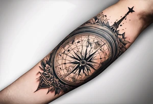 a old world map for the back of a forearm tattoo idea