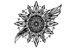 spiritual feather indian mandala shaman tattoo idea