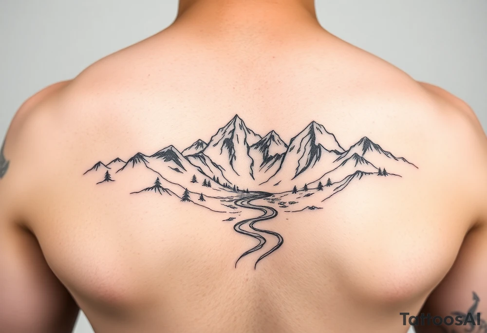 Lands and animals based on the Earth children’s series of books incorporating Neolithic people Arctic tundra mountains and a river tattoo idea