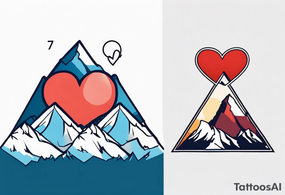 mount everest number 7 and kass with heart tattoo idea