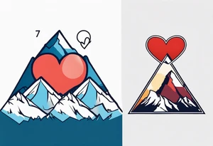 mount everest number 7 and kass with heart tattoo idea