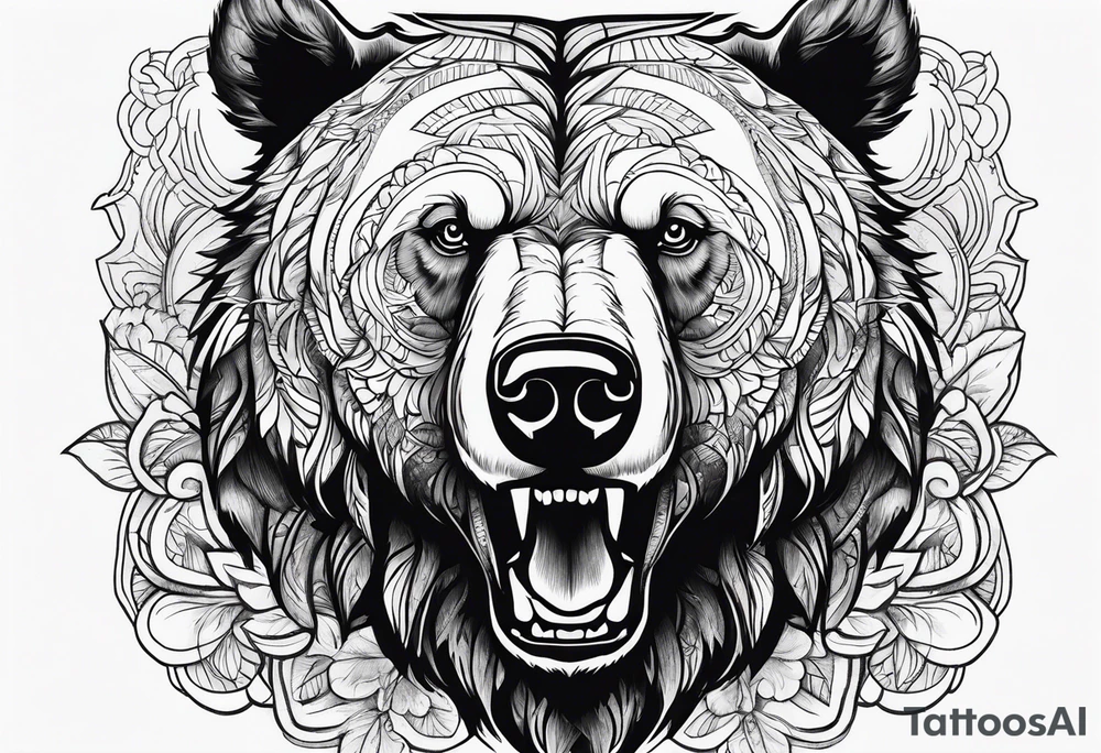 Bearhead on the left forehand tattoo idea