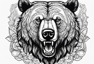 Bearhead on the left forehand tattoo idea
