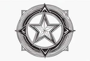 star with border around star tattoo idea