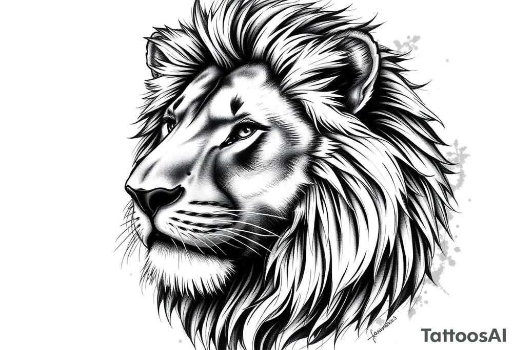 Realistic lion tattoo idea