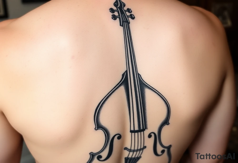 Upright double bass tattoo idea