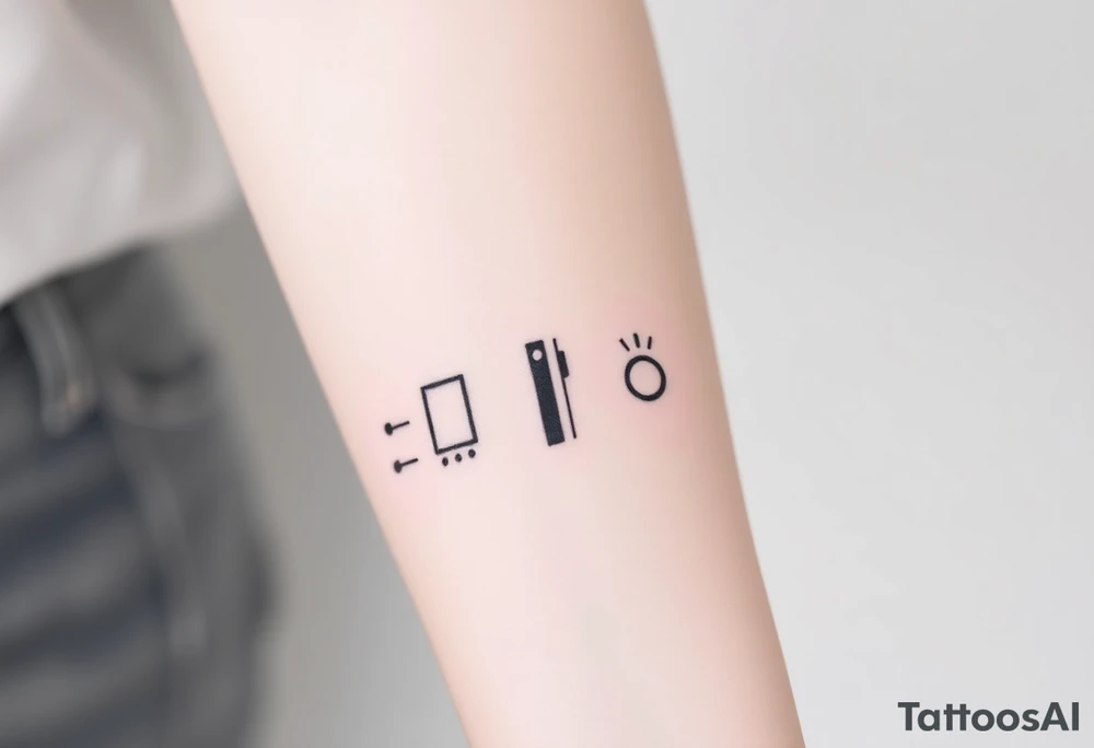 play , pause , stop , rewind tattoo idea