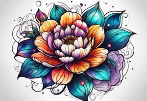 Cosmic space flower tattoo idea