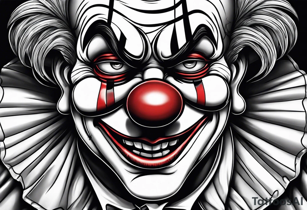 Sad clown depressing tattoo idea