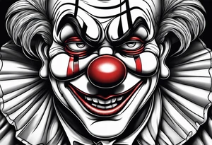 Sad clown depressing tattoo idea