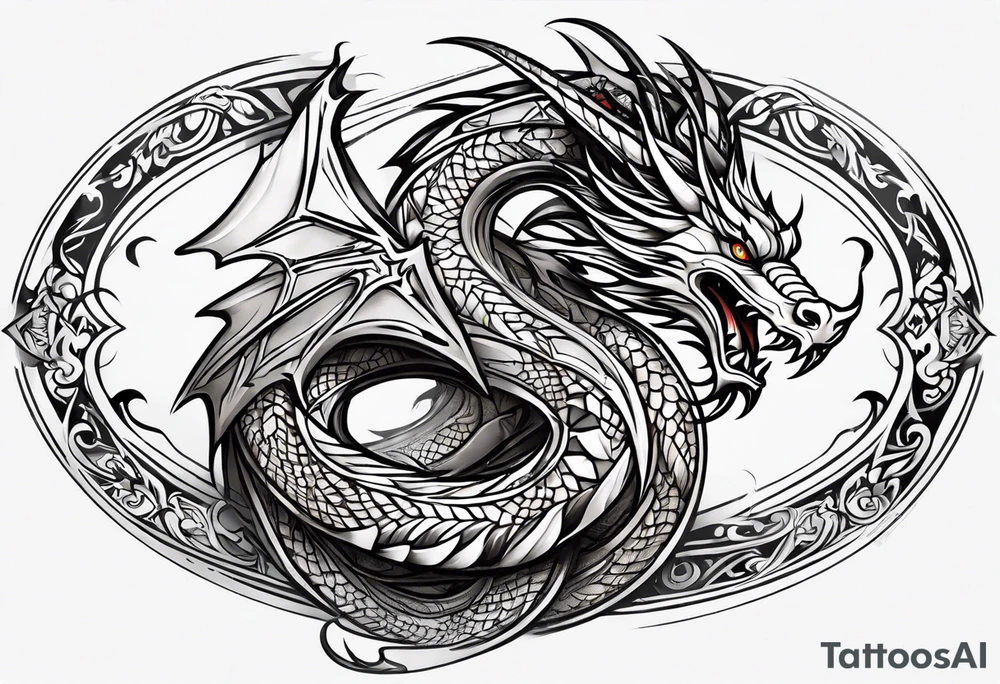 Welsh dragon looping forearm tattoo idea