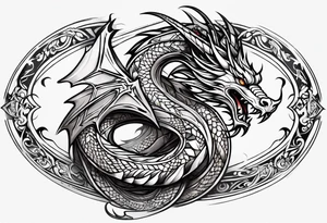 Welsh dragon looping forearm tattoo idea