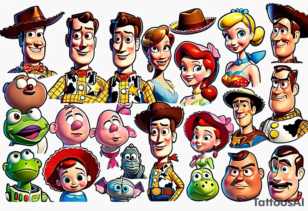 toy story portrait characters tattoo idea