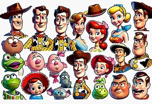 toy story portrait characters tattoo idea