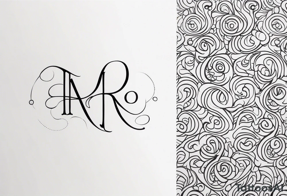 Married couples initials together tattoo idea