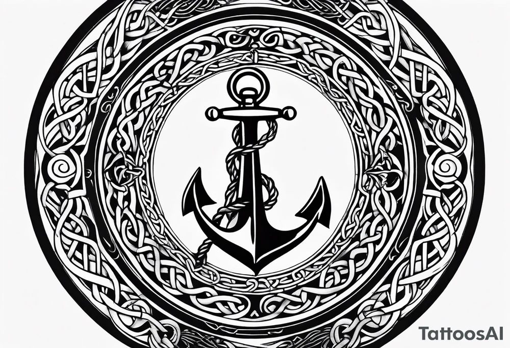 Celtic nautical scene, forearm, half sleeve, anchor, compass tattoo idea